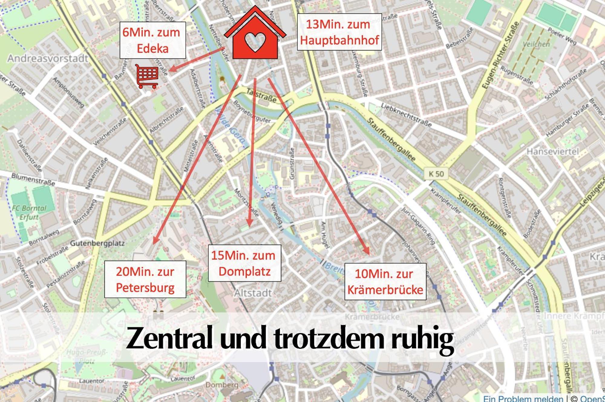Stadtperle Am Plaetschernden Wasser - 50M2 2R Malerische Fewo In Top Lage Erfurt Buitenkant foto